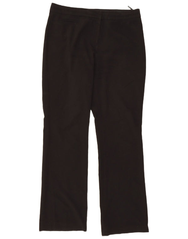 Marks & Spencer Womens Straight Casual Trousers UK 12 Medium W32 L30 Black
