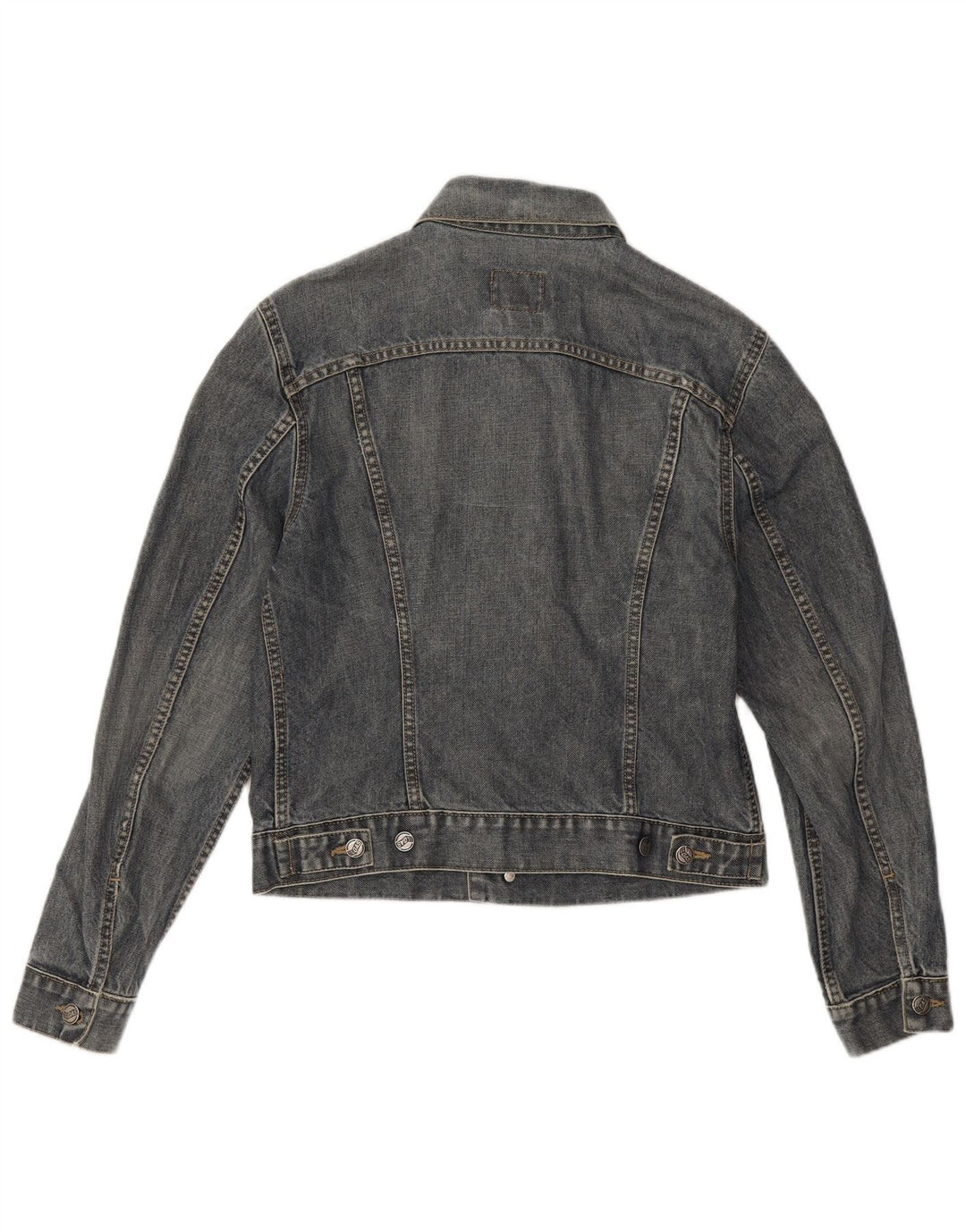 Gas Womens Crop Denim Jacket UK 14 Medium Blue Cotton