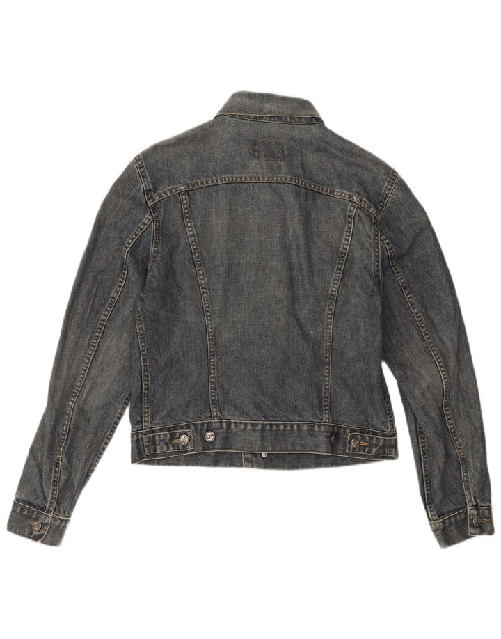 Gas Womens Crop Denim Jacket UK 14 Medium Blue Cotton