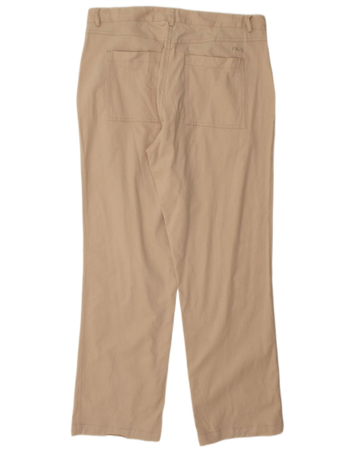 FILA Mens Straight Chino Trousers W38 L32 Beige Cotton