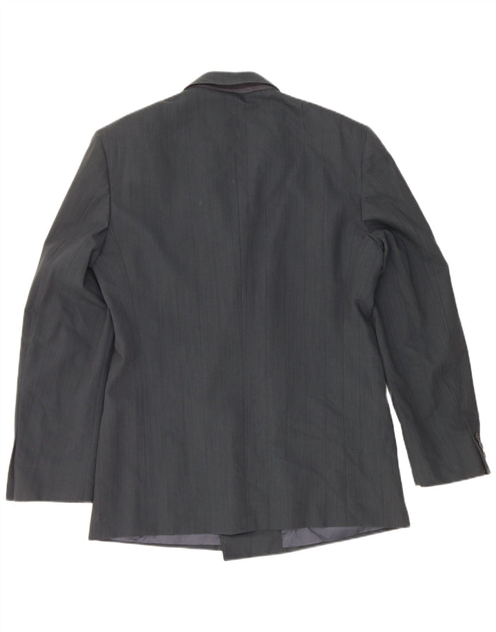 Mario Zegna Mens Double Breasted Blazer Jacket IT 48 Medium Navy Blue Wool
