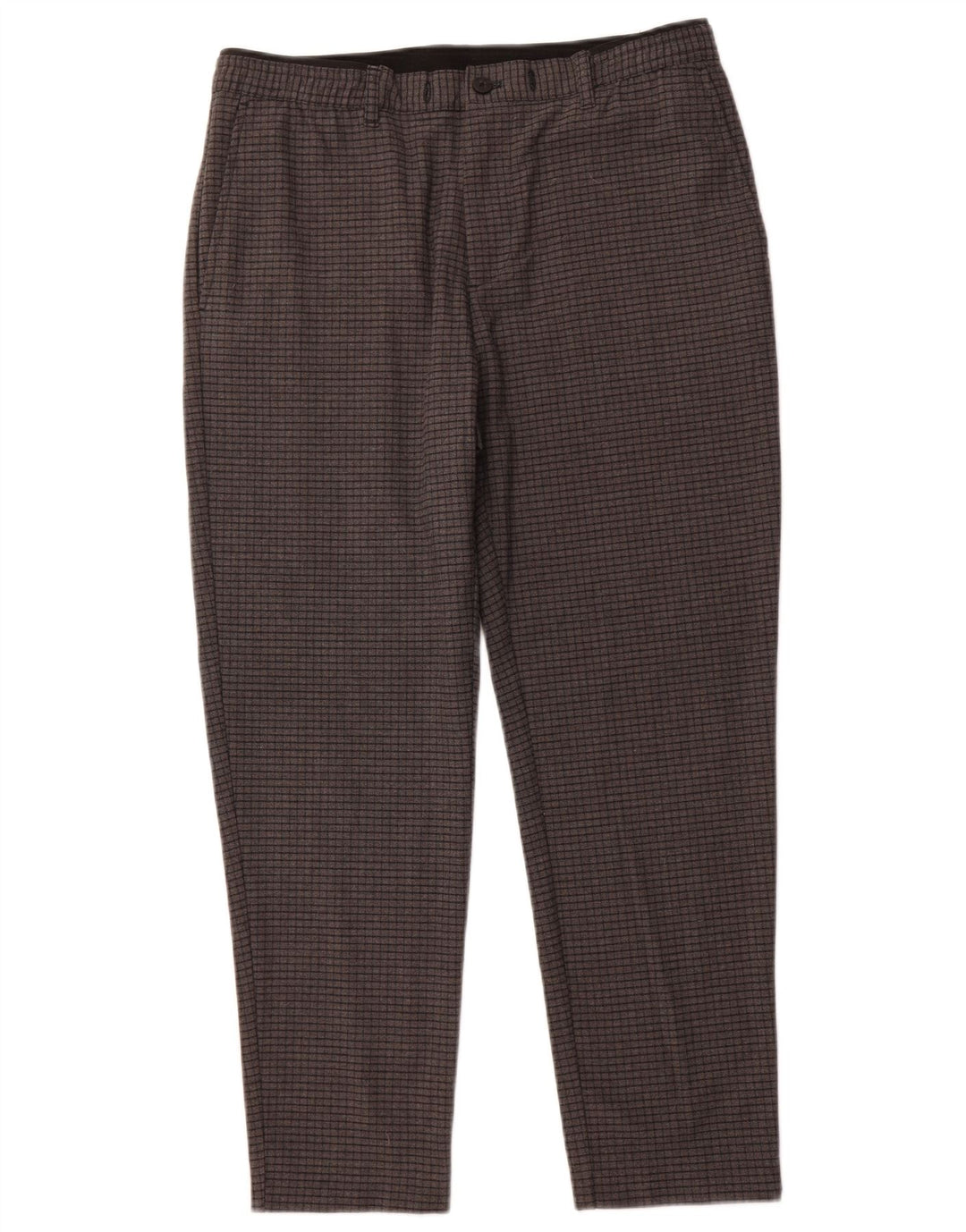 ZARA Womens Tapered Chino Trousers Large W34 L27 Grey Check