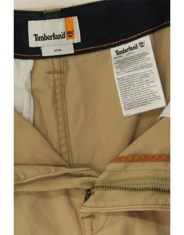 Timberland Mens Cargo Shorts W38 XL Beige Cotton