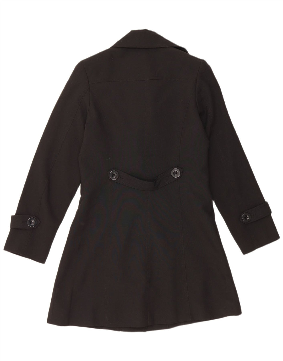 Trend Womens Trench Coat UK 10 Small Black Polyester
