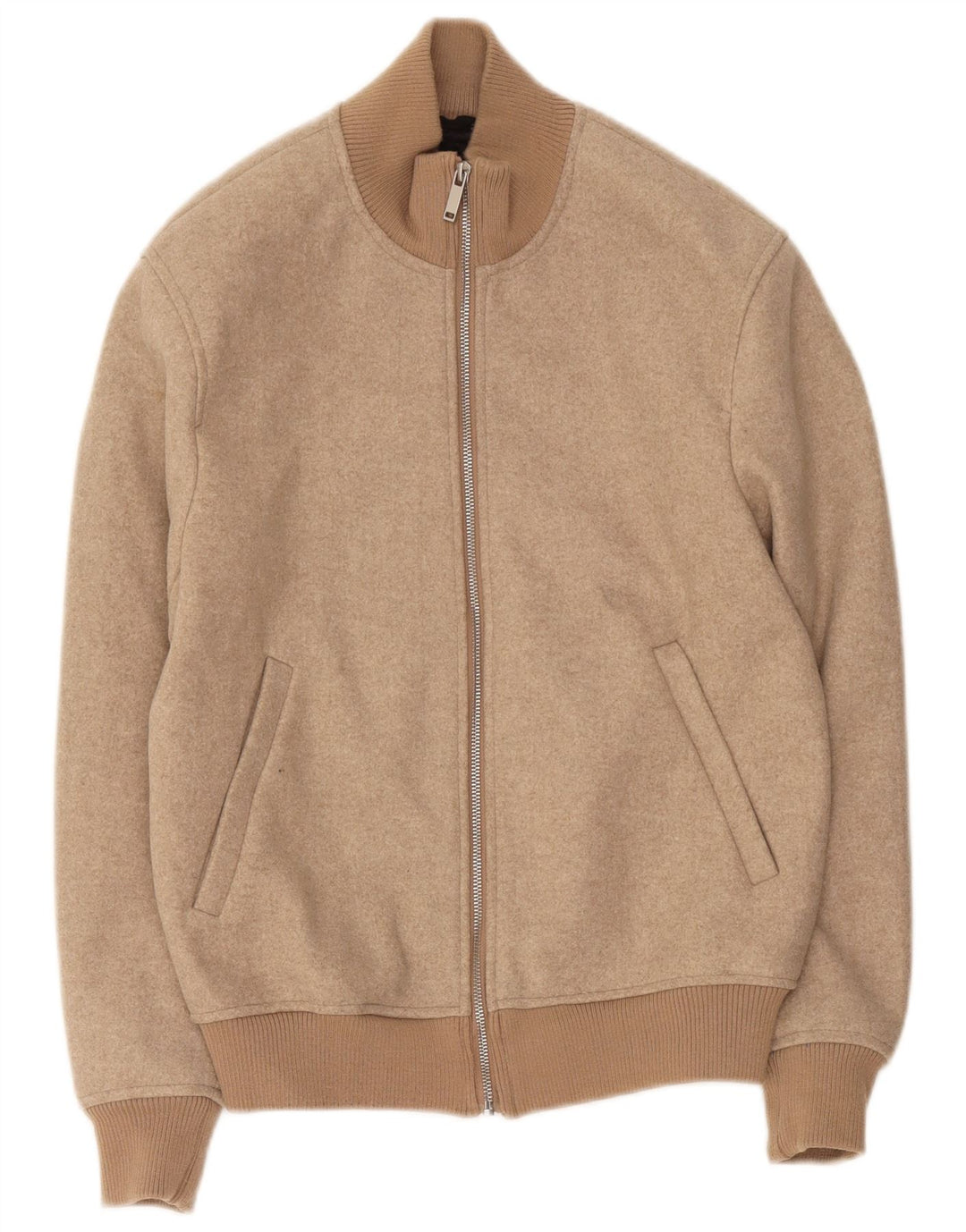 Zara Mens Bomber Jacket UK 36 Small Beige
