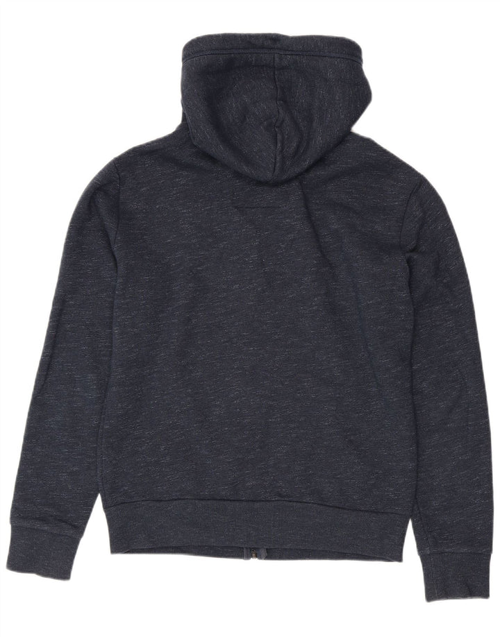 Superdry Mens Zip Hoodie Sweater Medium Navy Blue Flecked Cotton