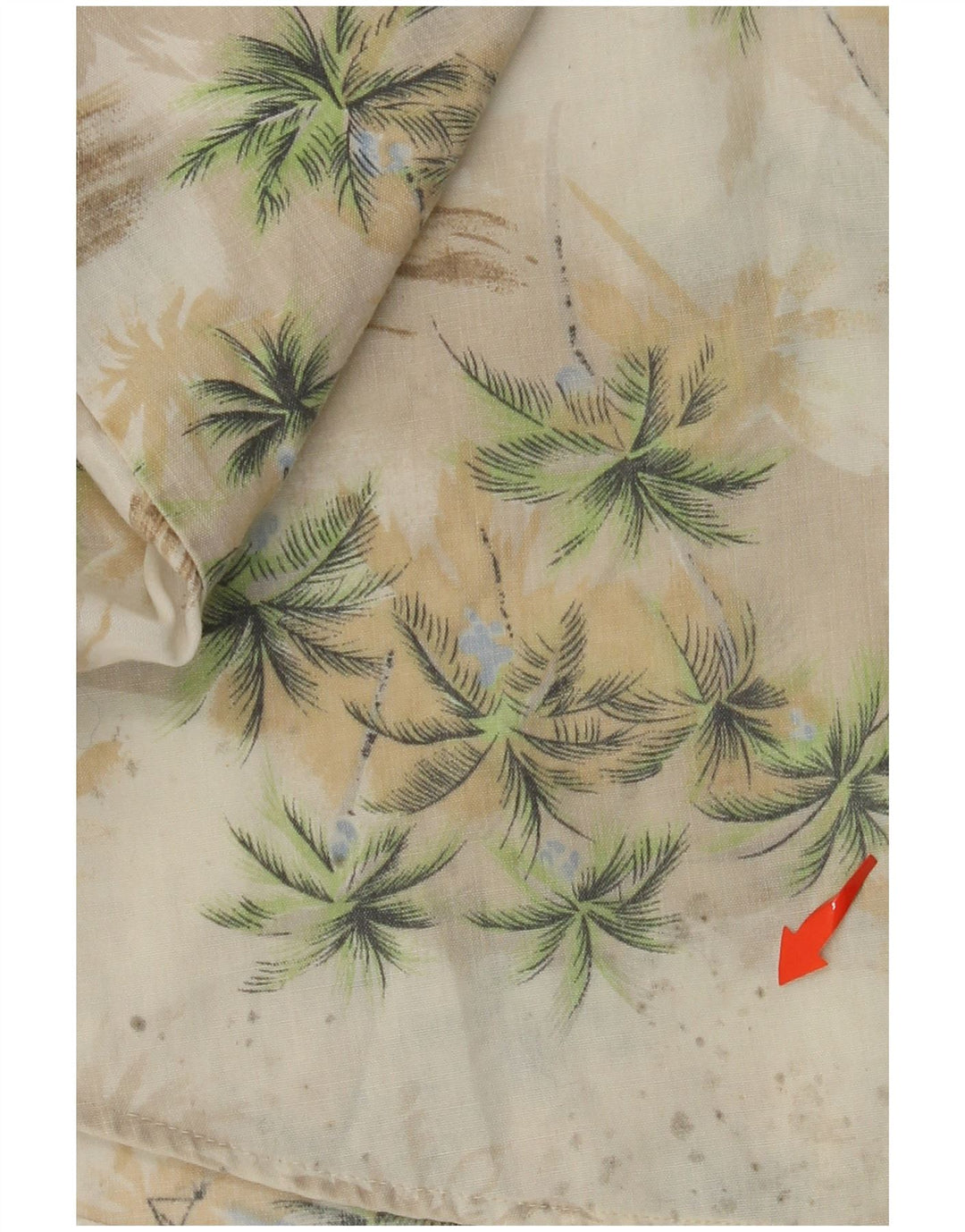 IDENTIC Mens Short Sleeve Shirt Size 41/42 Large Beige Floral Cotton