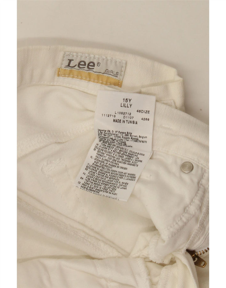 LEE Girls Lilly Straight Jeans 14-15 Years W28 L26 White Cotton