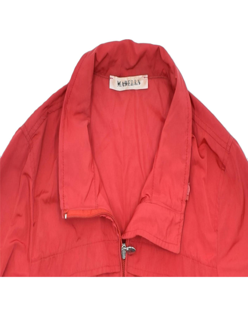 MARELLA Womens Bomber Jacket UK 14 Medium Red Polyamide | Vintage | Thrift | Second-Hand | Used Clothing | Messina Hembry 