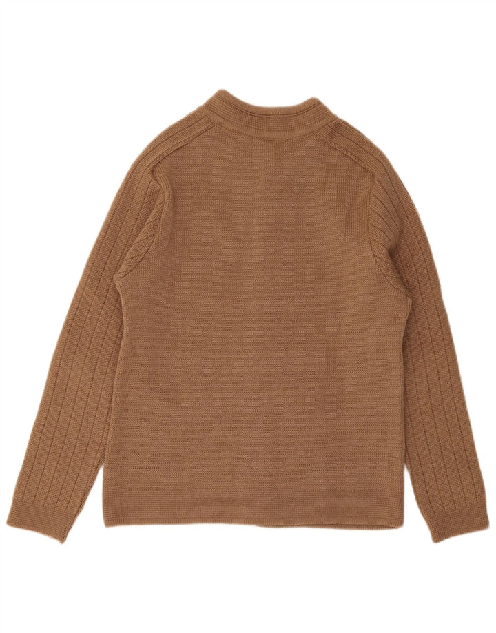Vintage Womens Cardigan Sweater UK 12 Medium Brown Polyacrylic