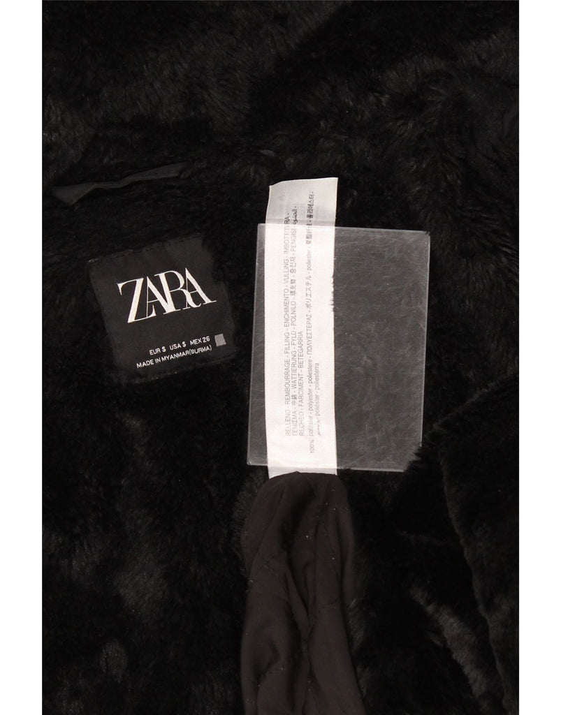 ZARA Womens Oversized Hooded Windbreaker Coat UK 10 Small Black Polyester Vintage Zara and Second-Hand Zara from Messina Hembry 