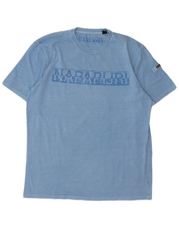 Napapijri Mens Geographic Graphic T-Shirt Top 2XL Blue