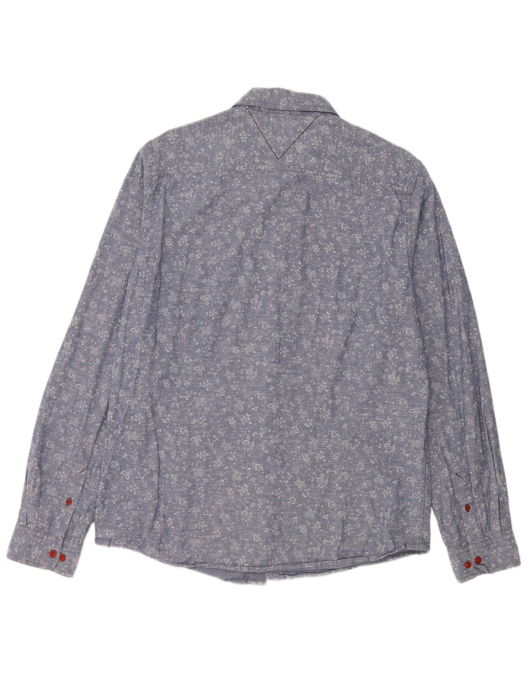 White Stuff Mens Slim Fit Shirt Large Blue Floral Cotton