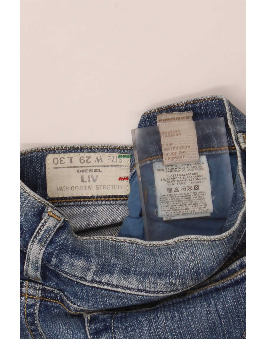 Diesel Womens Liv Slim Jeans W29 L30 Blue Cotton