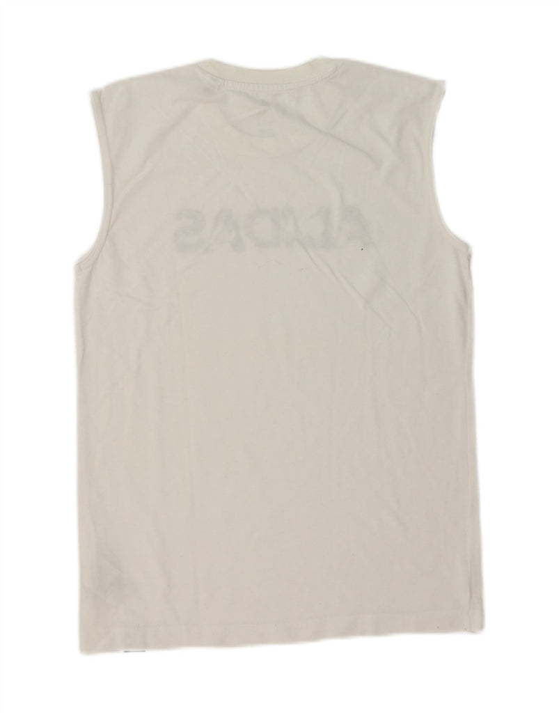 ADIDAS Mens Climalite Graphic Vest Top Small White Cotton Vintage Adidas and Second-Hand Adidas from Messina Hembry 