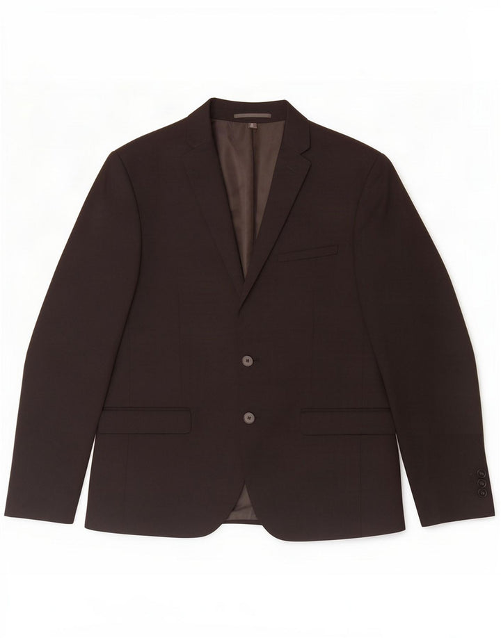 Marks & Spencer Mens 2 Button Skinny Fit Blazer Jacket EU 50 Large Black