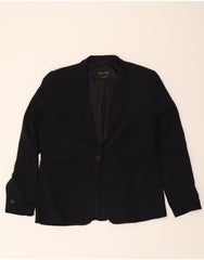 MASSIMO DUTTI Womens 1 Button Blazer Jacket EU 44 XL Navy Blue Viscose