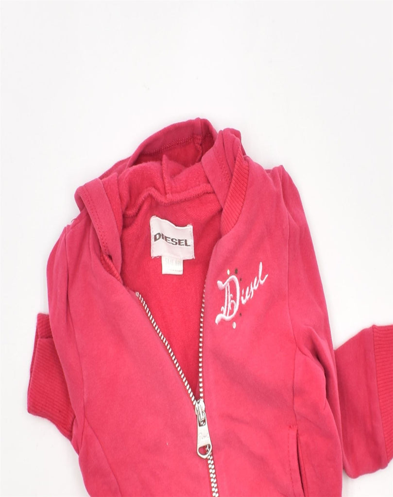 DIESEL Baby Girls Zip Neck Jumper Sweater 3-6 Months Pink Cotton | Vintage | Thrift | Second-Hand | Used Clothing | Messina Hembry 