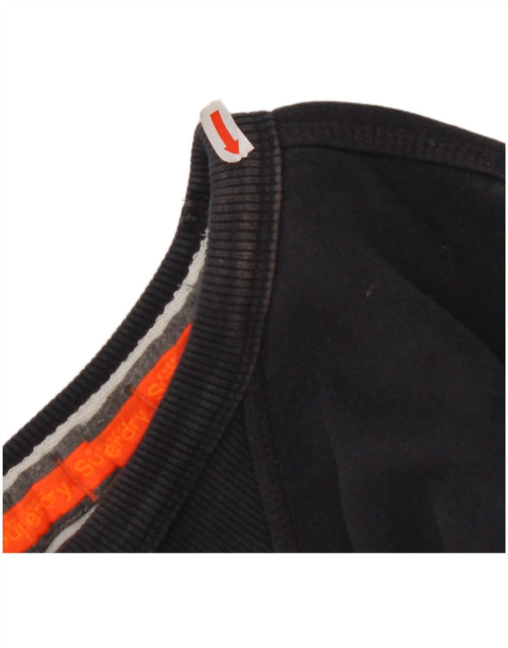 SUPERDRY Mens Sweatshirt Jumper Small Navy Blue Cotton