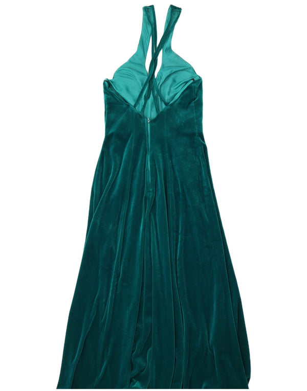The House Of Nicholas Womens Velvet Halter A-Line Dress UK 16 Large Green