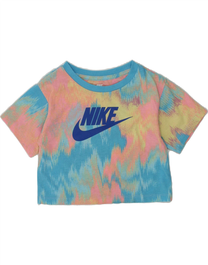 NIKE Girls Crop Graphic T-Shirt Top 2-3 Years Blue Tie Dye | Vintage Nike | Thrift | Second-Hand Nike | Used Clothing | Messina Hembry 