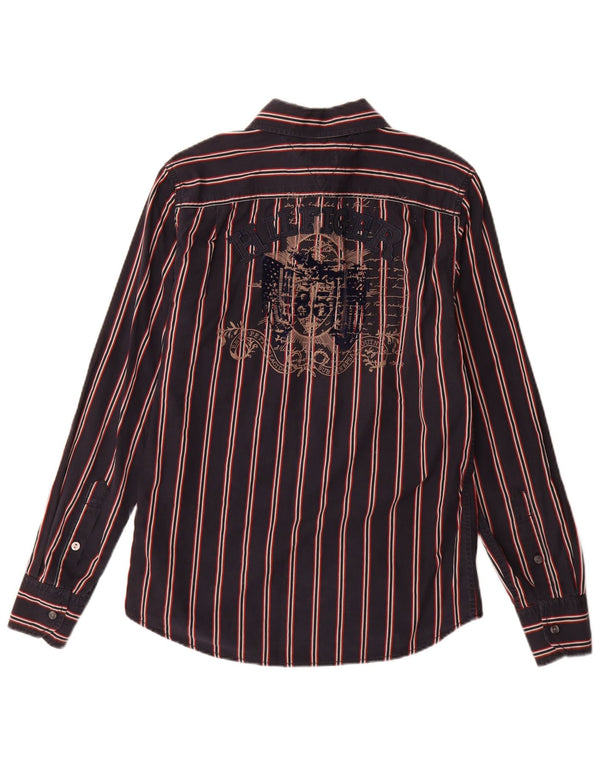Tommy Hilfiger Mens Graphic Slim Fit Shirt Small Navy Blue Striped Cotton