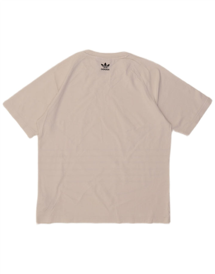 Adidas Mens Graphic T-Shirt Top Small White Cotton