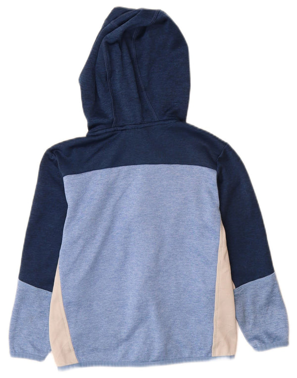 Russell Athletic Boys Zip Hoodie Sweater 6-7 Years Small Blue Colourblock