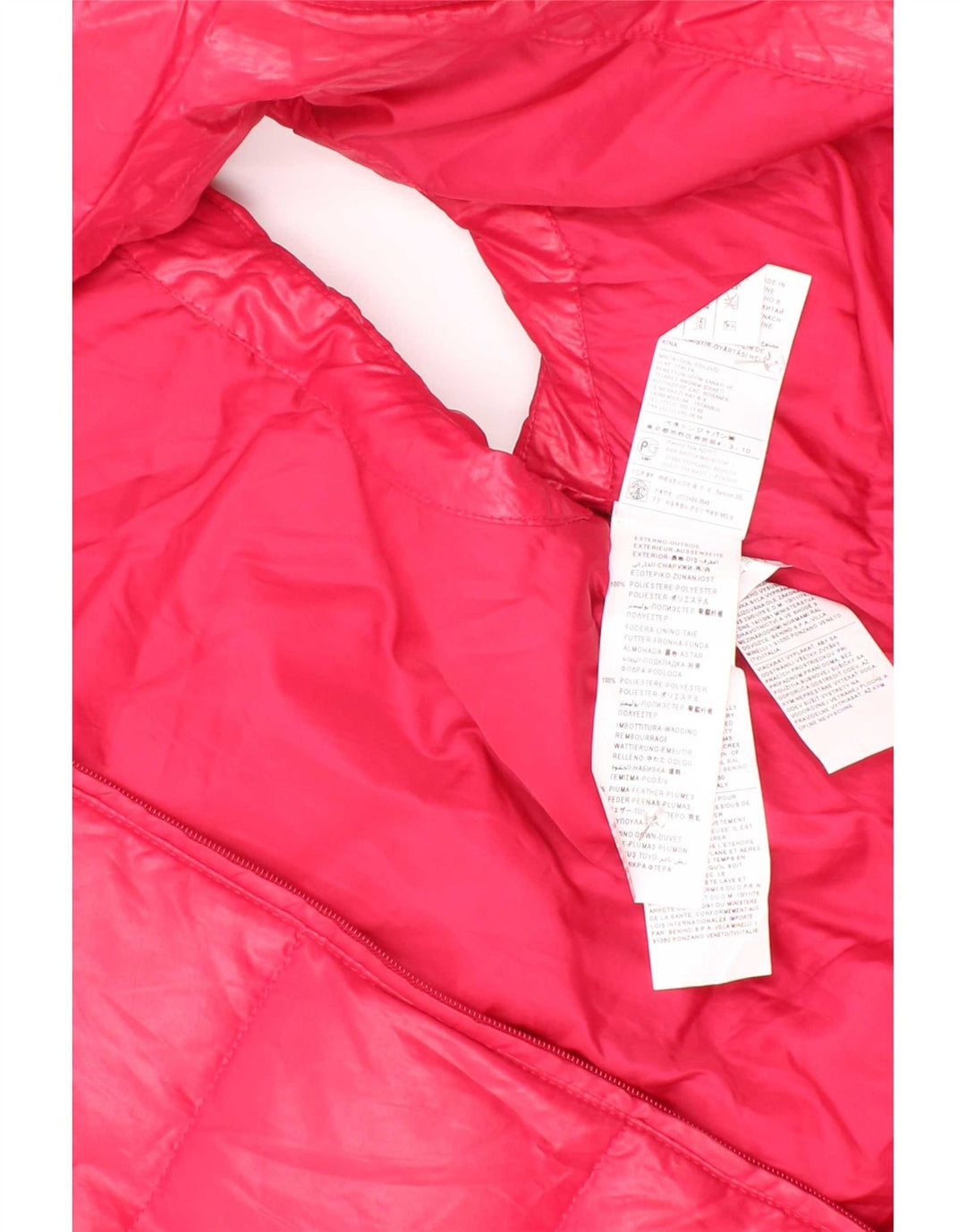 Benetton Girls Padded Gilet 8-9 Years Large Pink Polyester