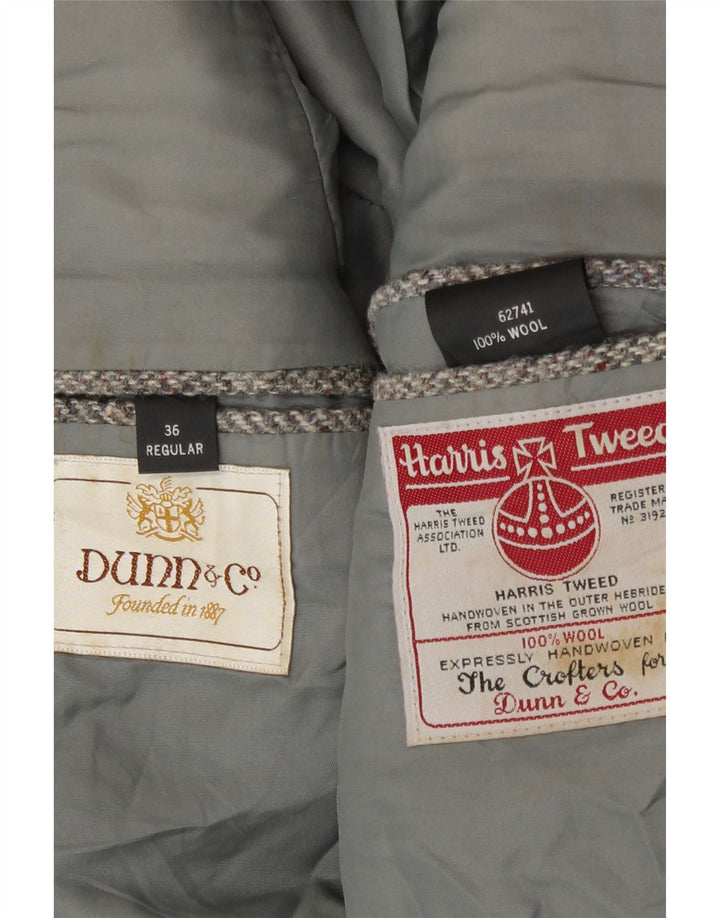 Harris Tweed Mens 2 Button Blazer Jacket UK 36 Small Grey Herringbone
