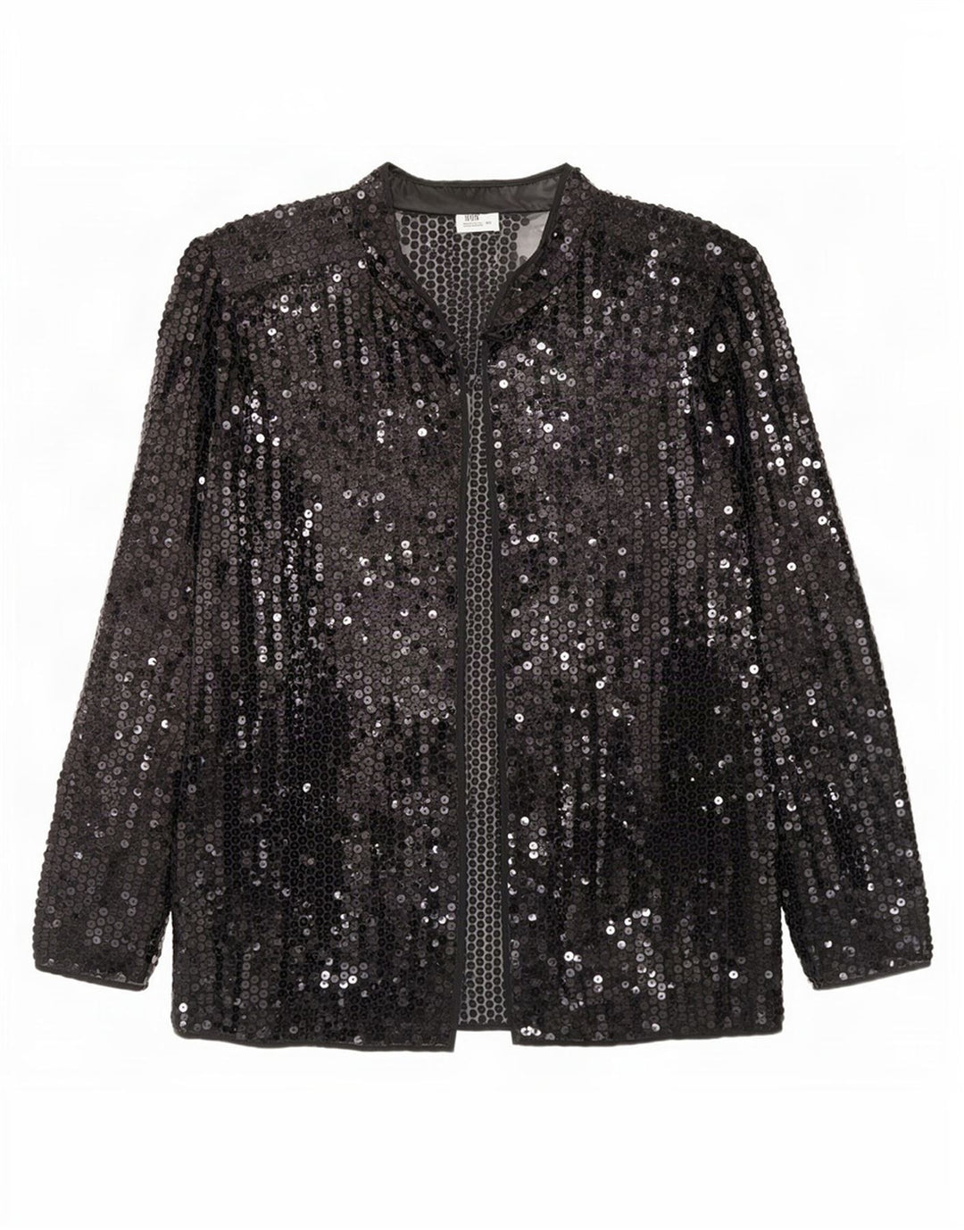 Del Mod Womens See Through Sequin Cardigan Top EU 42 Large Black Polyester