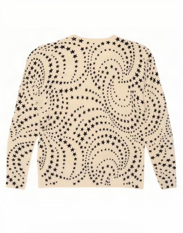 Marks & Spencer Womens V-Neck Jumper Sweater UK 14 Large Beige