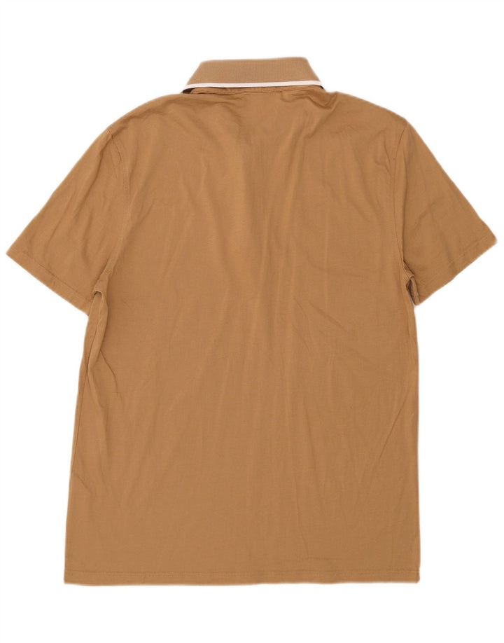 Reiss Mens Polo Shirt Medium Brown Cotton