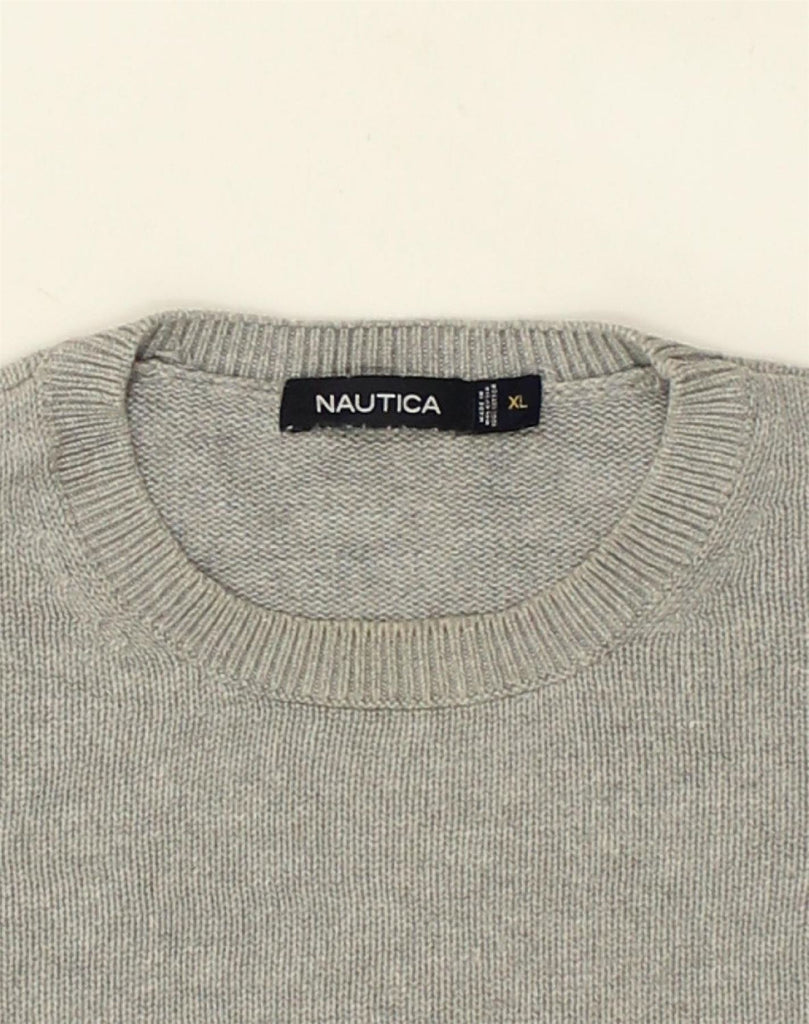 NAUTICA Mens Crew Neck Jumper Sweater XL Grey Cotton | Vintage Nautica | Thrift | Second-Hand Nautica | Used Clothing | Messina Hembry 