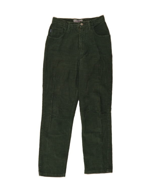 HOLIDAY Womens Straight Corduroy Trousers IT 42 Medium W28 L27 Green