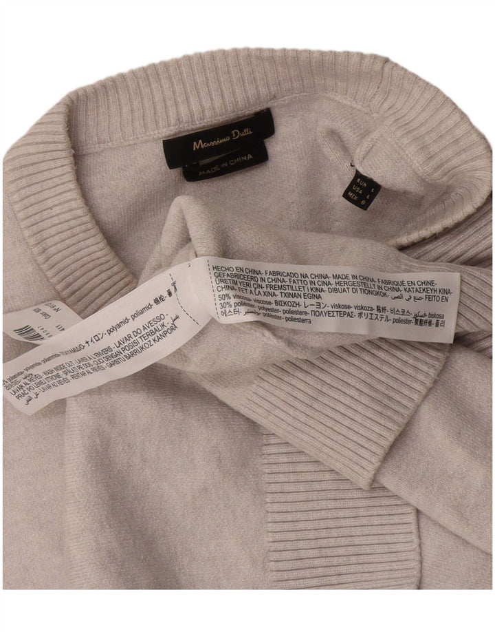 Massimo Dutti Mens Crew Neck Jumper Sweater Large Grey Polyamide