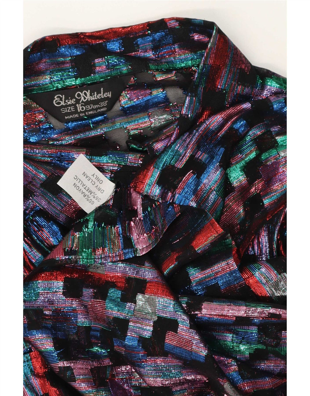 Elsie Whiteley Womens Shirt Blouse UK 16 Large Multicoloured Geometric