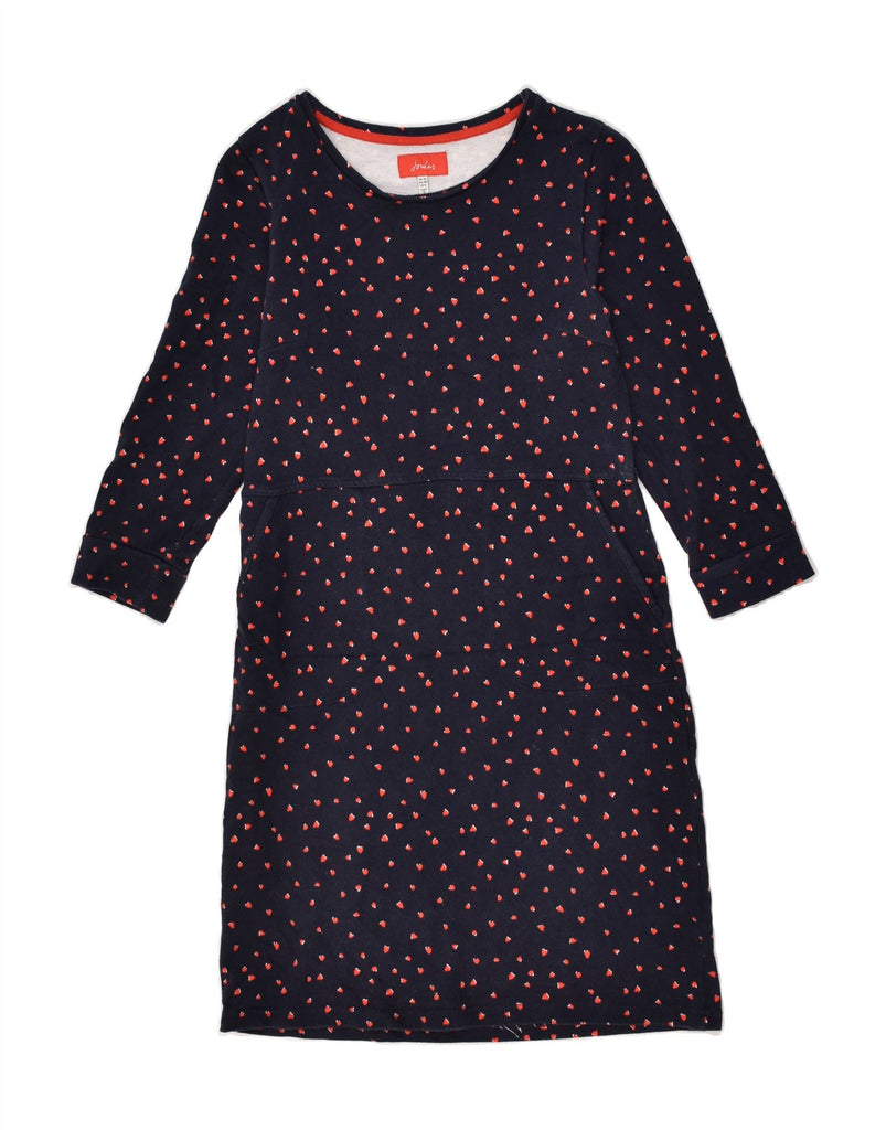 JOULES Womens 3/4 Sleeve T-Shirt Dress UK 10 Small  Navy Blue Spotted | Vintage Joules | Thrift | Second-Hand Joules | Used Clothing | Messina Hembry 