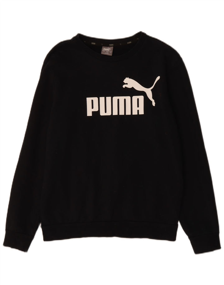 PUMA Mens Graphic Sweatshirt Jumper Small Black Cotton