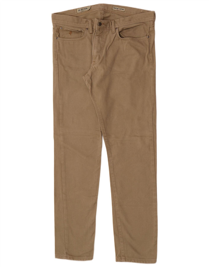 Marlboro Classics Mens Regular Tapered Jeans W38 L34 Beige Cotton