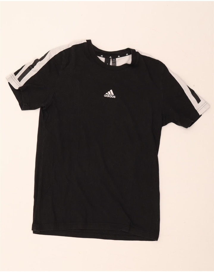 Adidas Mens T-Shirt Top Small Black Colourblock Cotton