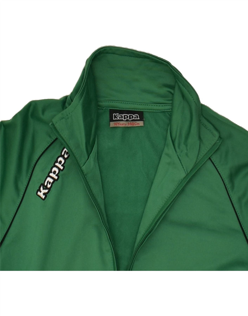 KAPPA Boys Graphic Tracksuit Top Jacket 9-10 Years Green Polyester | Vintage Kappa | Thrift | Second-Hand Kappa | Used Clothing | Messina Hembry 