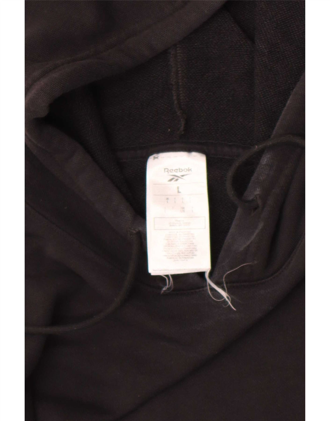 Reebok Mens Hoodie Jumper Large Black Cotton