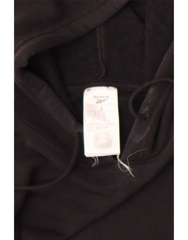 Reebok Mens Hoodie Jumper Large Black Cotton