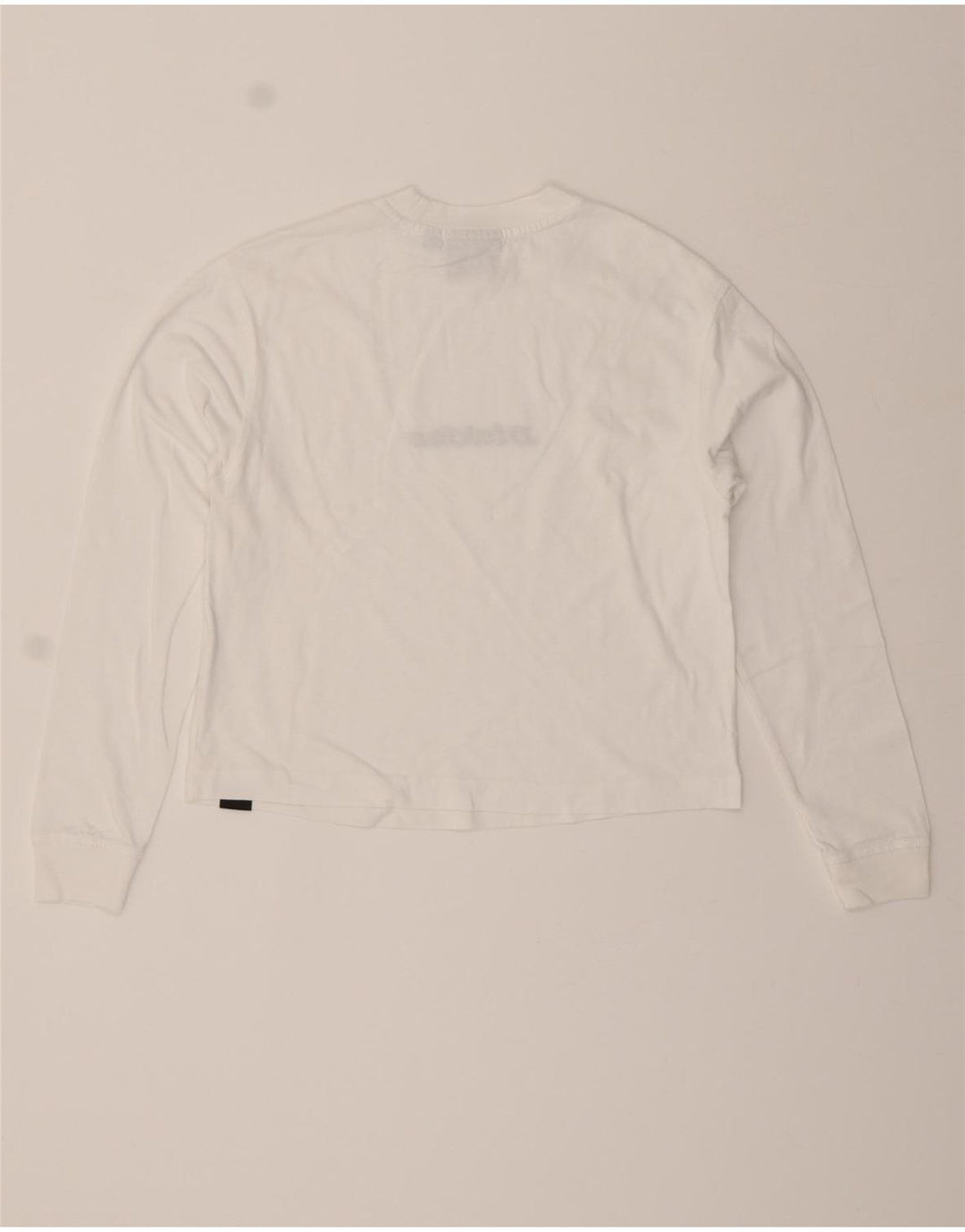 DICKIES Womens Crop Graphic Sweatshirt Jumper UK 6 XS White Vintage Dickies and Second-Hand Dickies from Messina Hembry 