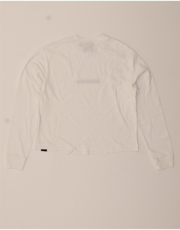 DICKIES Womens Crop Graphic Sweatshirt Jumper UK 6 XS White Vintage Dickies and Second-Hand Dickies from Messina Hembry 
