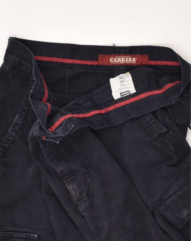 CARRERA Mens Straight Cargo Trousers IT 52 XL W36 L33 Navy Blue Cotton | Vintage Carrera | Thrift | Second-Hand Carrera | Used Clothing | Messina Hembry 