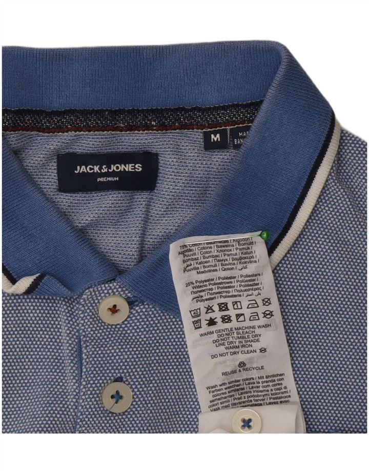 Jack & Jones Mens Polo Shirt Medium Blue Cotton