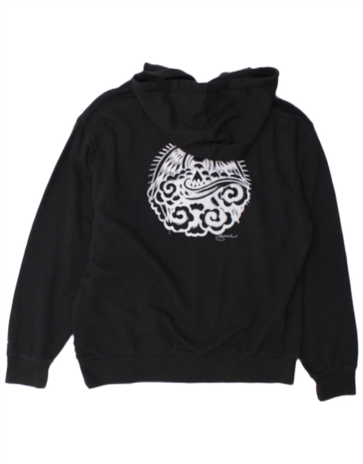 Volcom Mens Graphic Hoodie Jumper Small Black Cotton