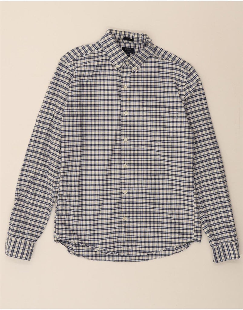 J. CREW Mens Slim Shirt Medium Blue Check Cotton Vintage J. Crew and Second-Hand J. Crew from Messina Hembry 